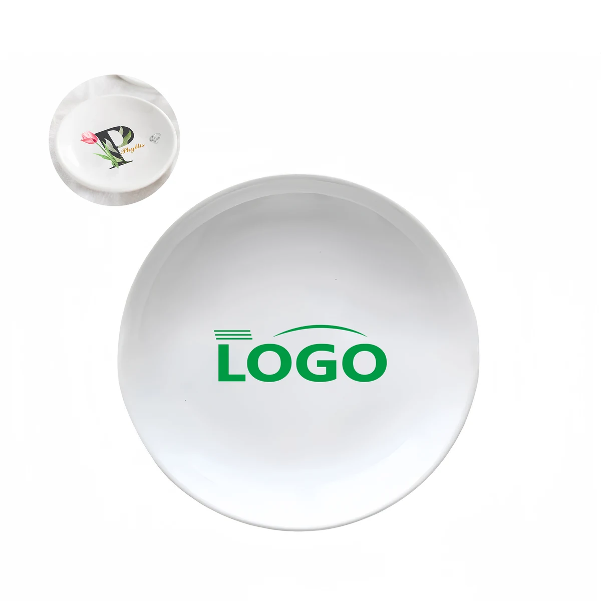 Personalized ceramic plate with customizable logo 1