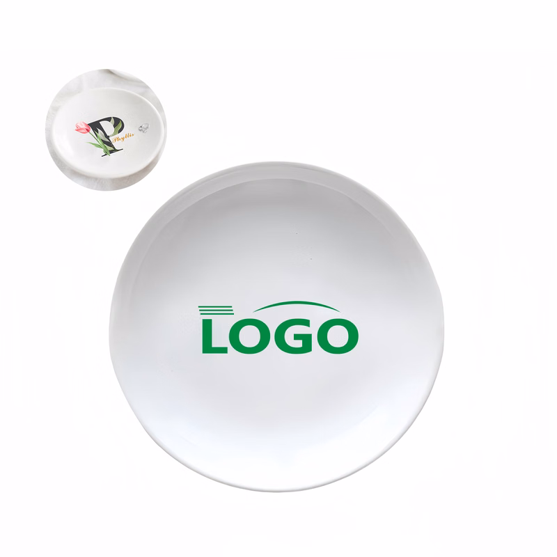 Personalized ceramic plate with customizable logo