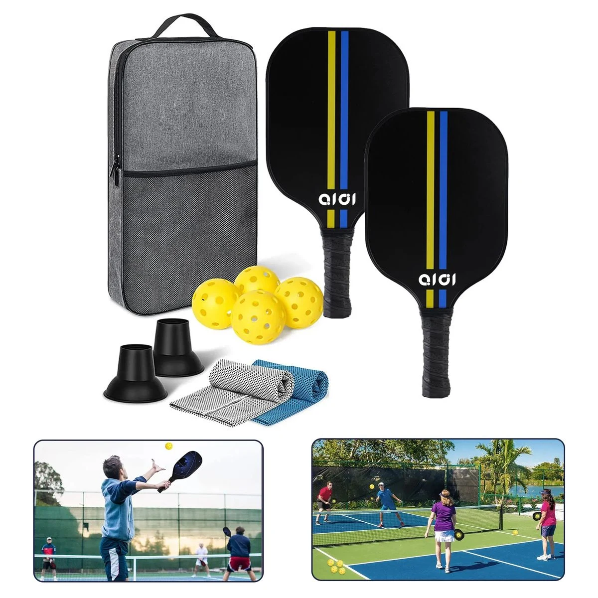 Carbon Fiber Pique Racket Set of 2 1