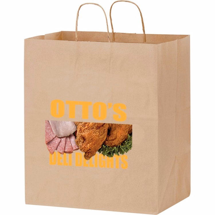 Natural Kraft Paper Shopper with Twisted Paper Handles - Take-Out Bag