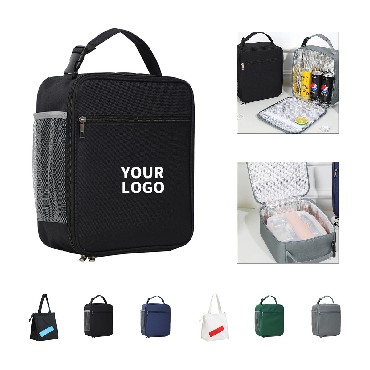 Insulated Oxford Lunch Bag 10.04 x 8.46 x 4.13" 1
