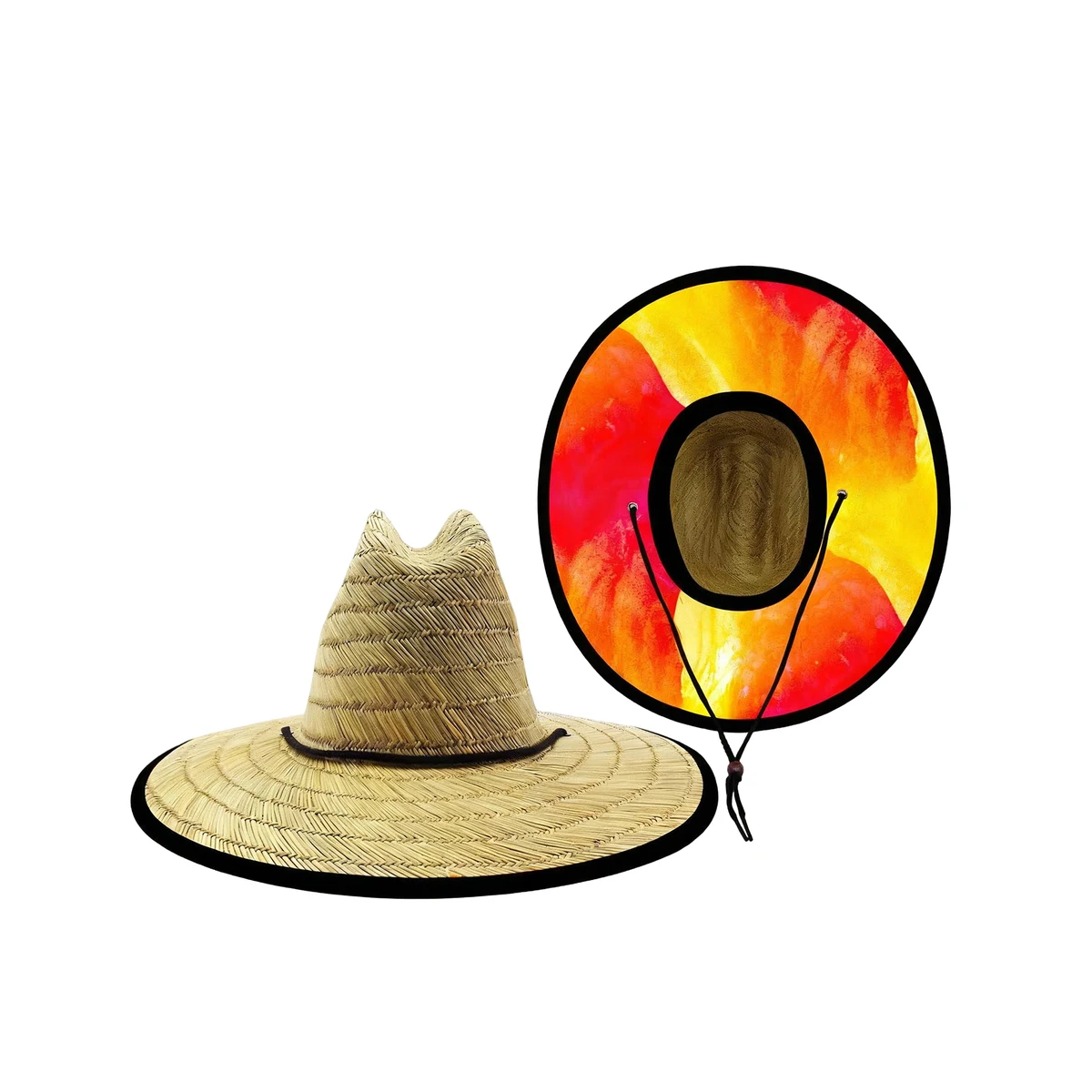 Wide Brim Straw Sun Hat With Adjustable Cord 1