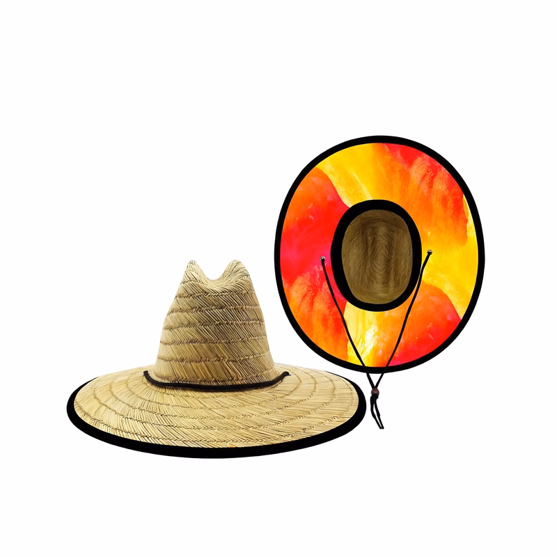 Wide Brim Straw Sun Hat With Adjustable Cord