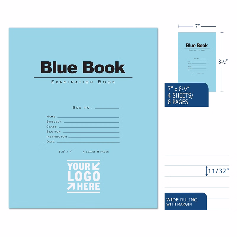 8.5" x 7" 4 Sheets Exam Book