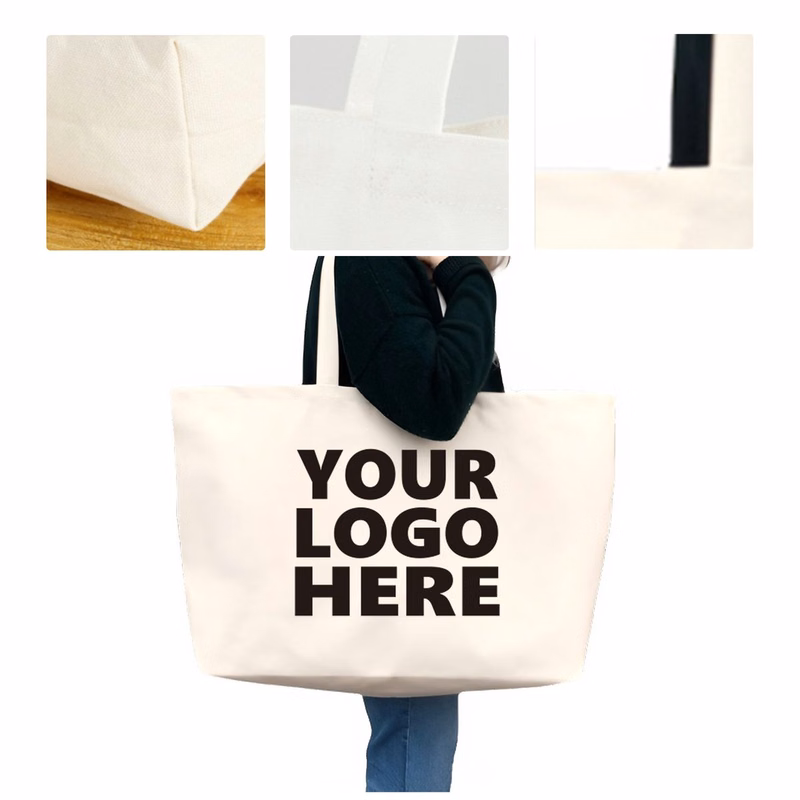 MOQ50 Personalized Extra Large Canvas Tote Bag