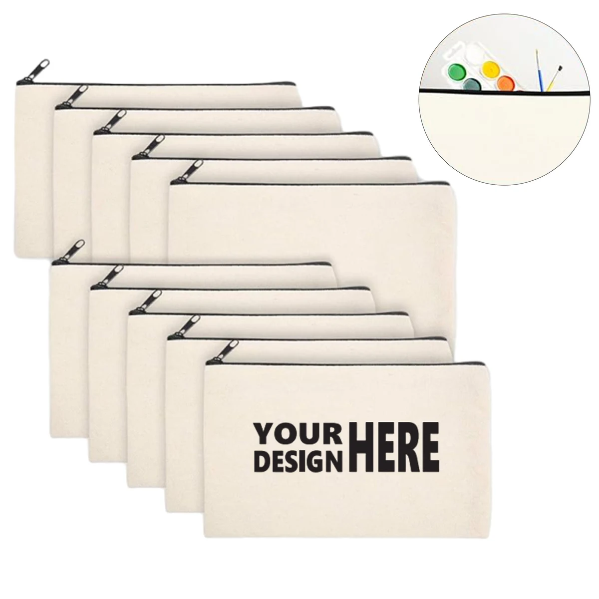 Customizable School Canvas Pencil Case 1