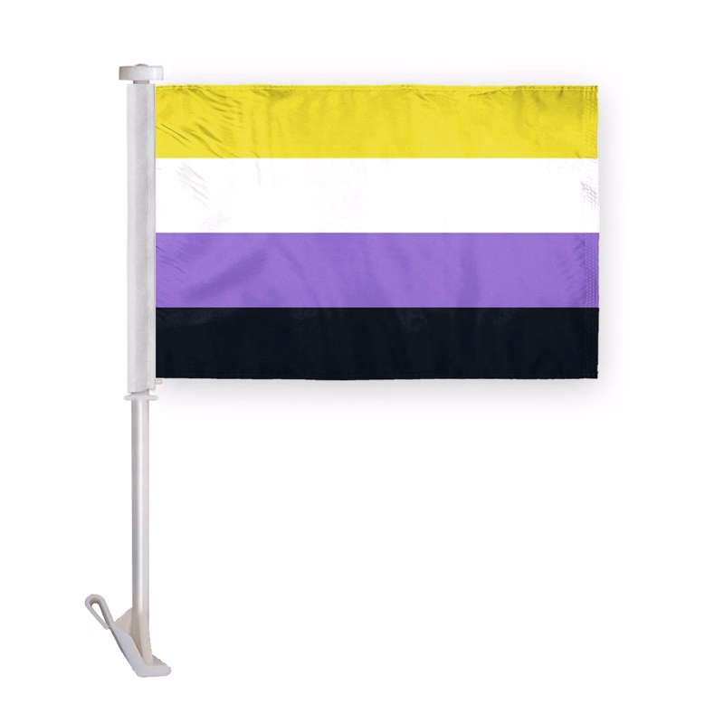 10.5" x 15 " Non-Binary Pride Premium Car Flag