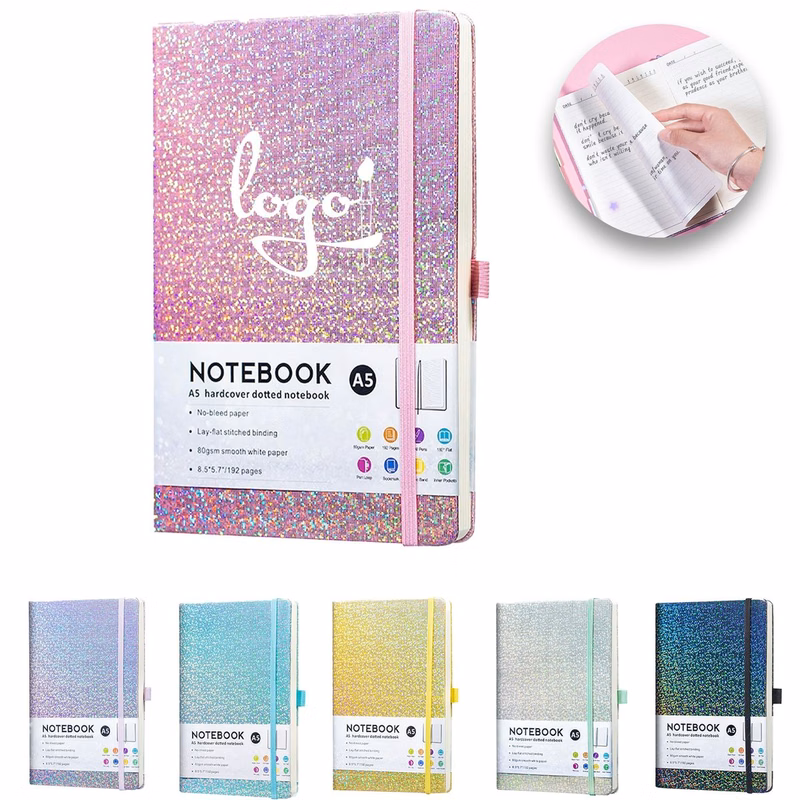 A5 Glitter Laser Lined Diary Notepad
