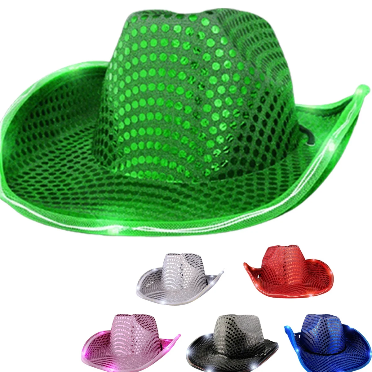 Blinky LED Lights Cowboy Hat 1