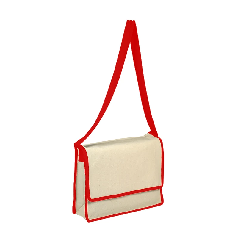 Heavy Cotton Canvas Messenger Bag with Flap- Assorted Colors 1