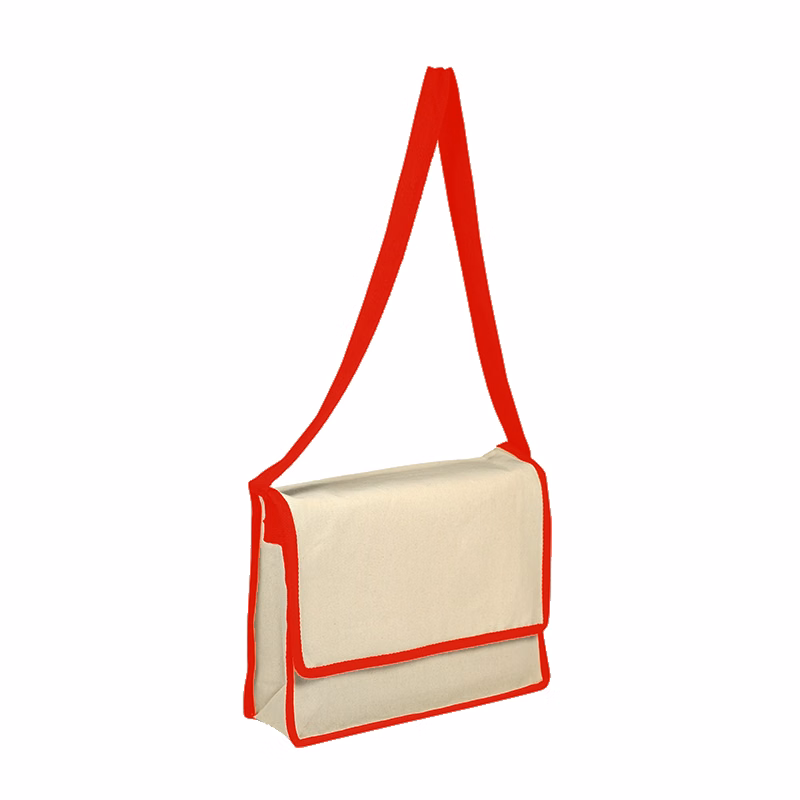 Heavy Cotton Canvas Messenger Bag with Flap- Assorted Colors