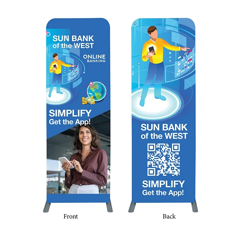 DisplaySplash Double Sided Fabric Floor Banner - 31 ½" W x 89 ¾" H 1