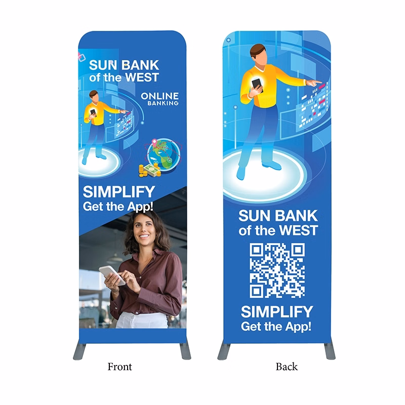 DisplaySplash Double Sided Fabric Floor Banner - 31 ½" W x 89 ¾" H