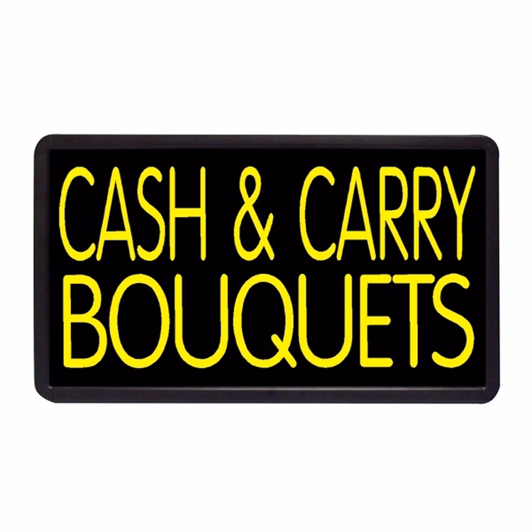 Cash & Carry Bouquets 13" x 24" Simulated Neon Sign