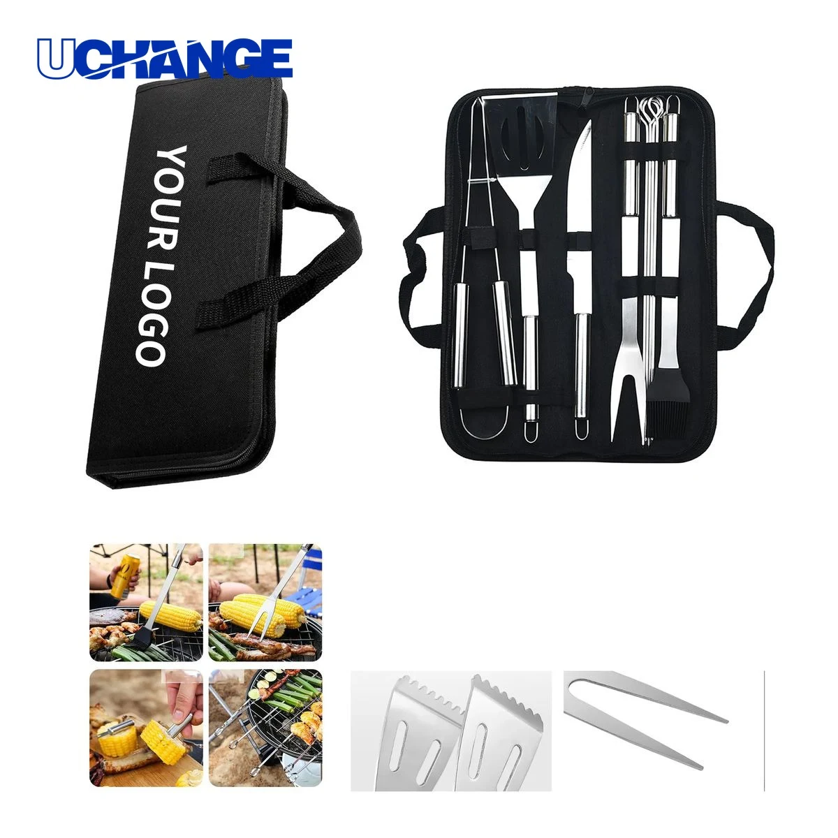 BBQ Utensil Set Kit Durable for Camping and Backyard Cooking 1