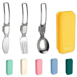 Portable Reusable Travel Stainless Steel Folding Cutlery Set 1