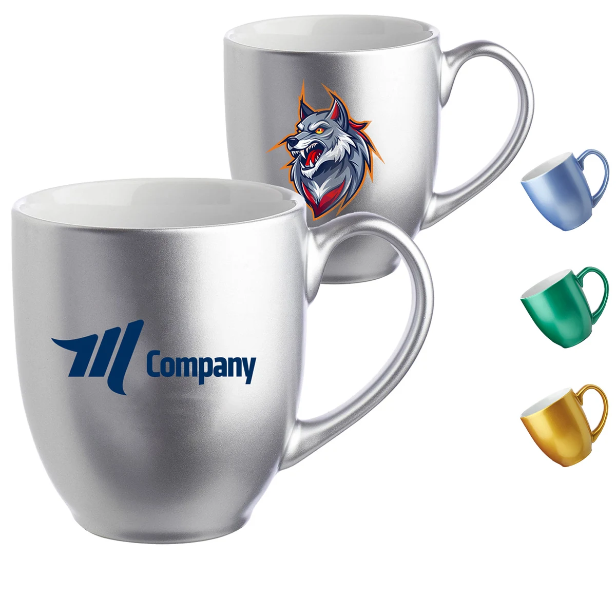 16oz. Metallic Color Bistro Coffee Mugs 1
