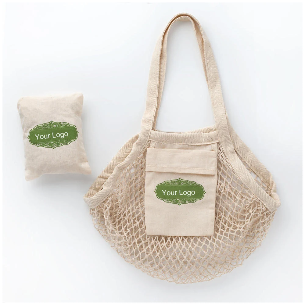 Collapsible Cotton Mesh Tote, custom tote bag with logo imprint 1
