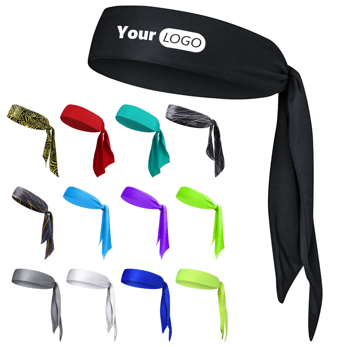Polyester Solid Color Sports Sweatshirt Headband 1