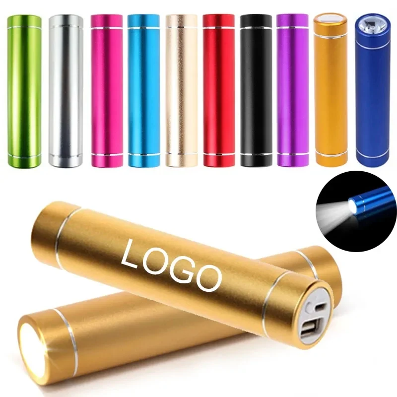 Portable Cylinder LED Flash Light Power Bank 1