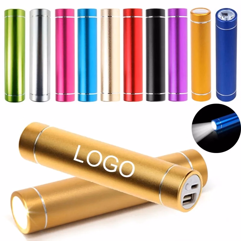 Portable Cylinder LED Flash Light Power Bank