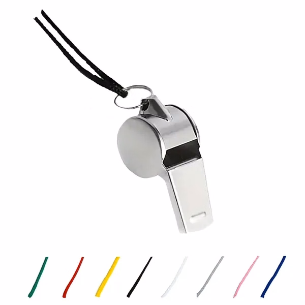 Custom Stainless Steel Sport Whistle With Comfortable Lanyard — Outdoor Safety Tool