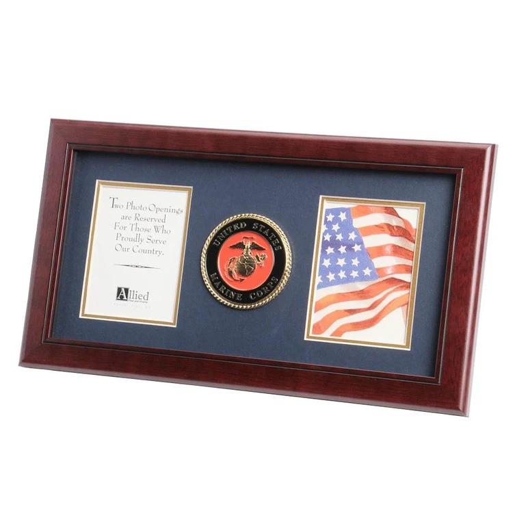 U.S. Marine Corps Medallion 4-Inch by 6-Inch Double Picture Frame 1