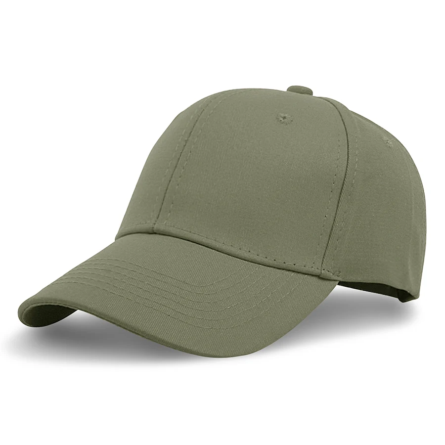 Stock Solid Color Cotton 6-Panel Baseball Cap w/ Metal Tuck 1