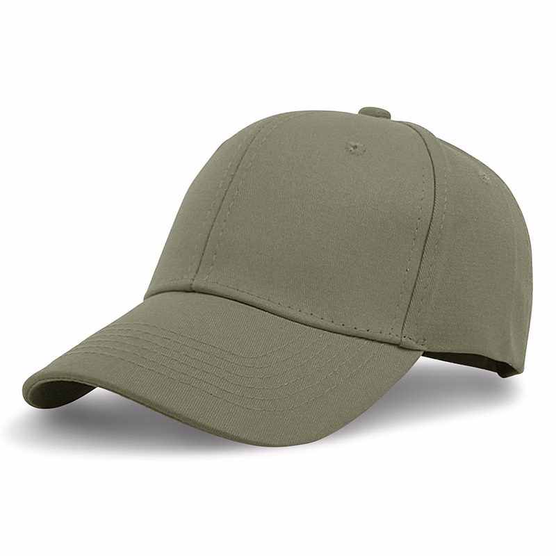 Stock Solid Color Cotton 6-Panel Baseball Cap w/ Metal Tuck