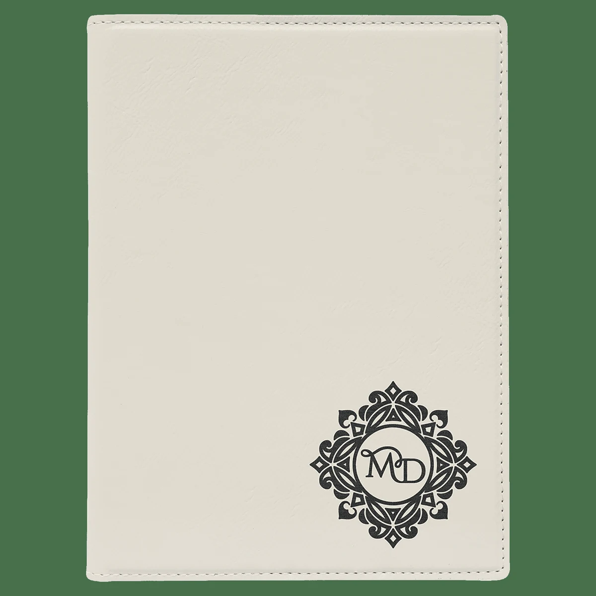7" x 9" White Leatherette Small Portfolio with Notepad 1