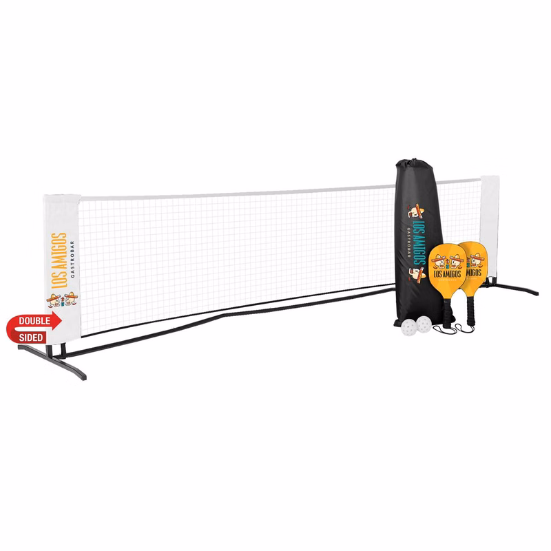 Pickleball Set Plus with Net, Imprinted Net & SS Paddles