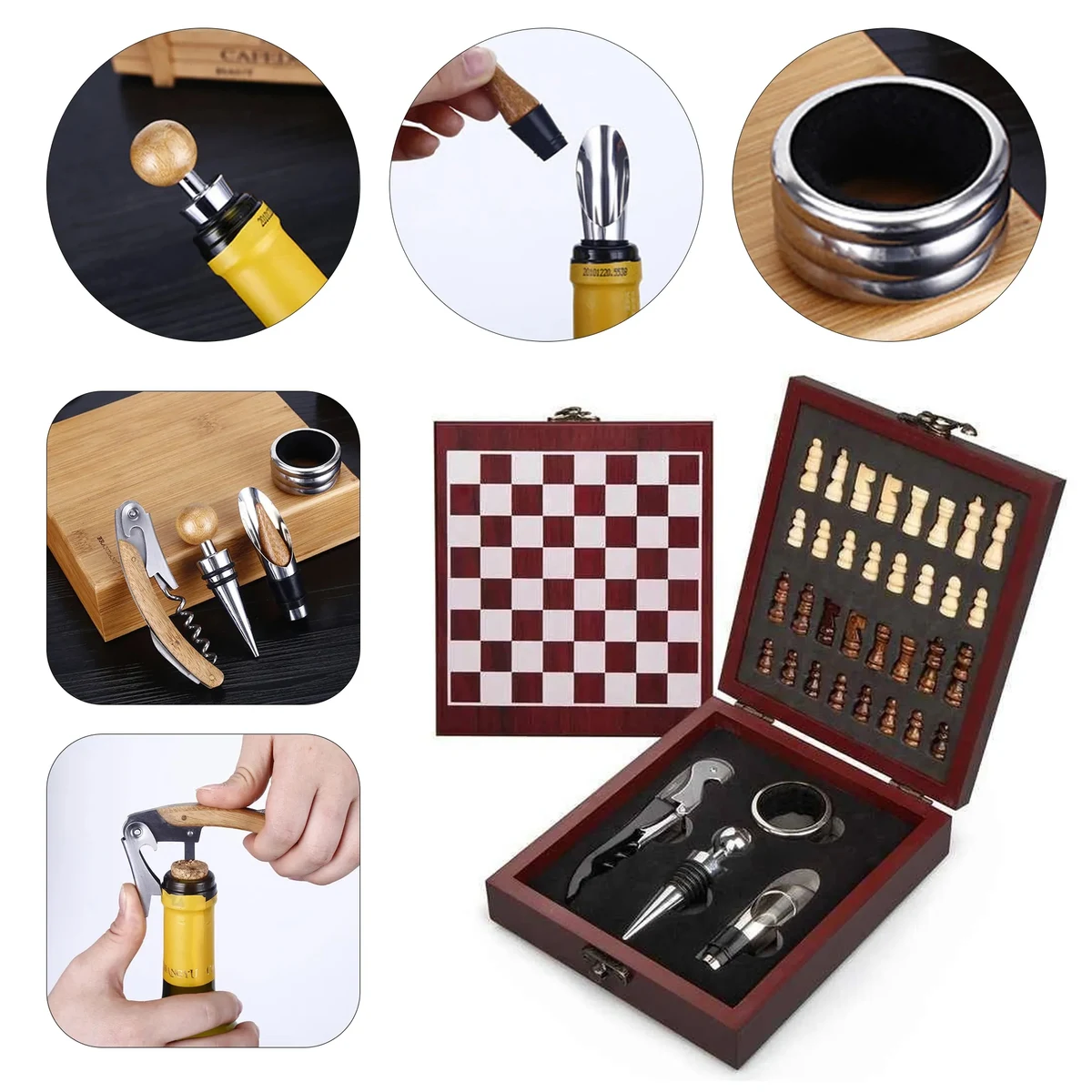 High Grade Bamboo Box Bottle Opener Set 1
