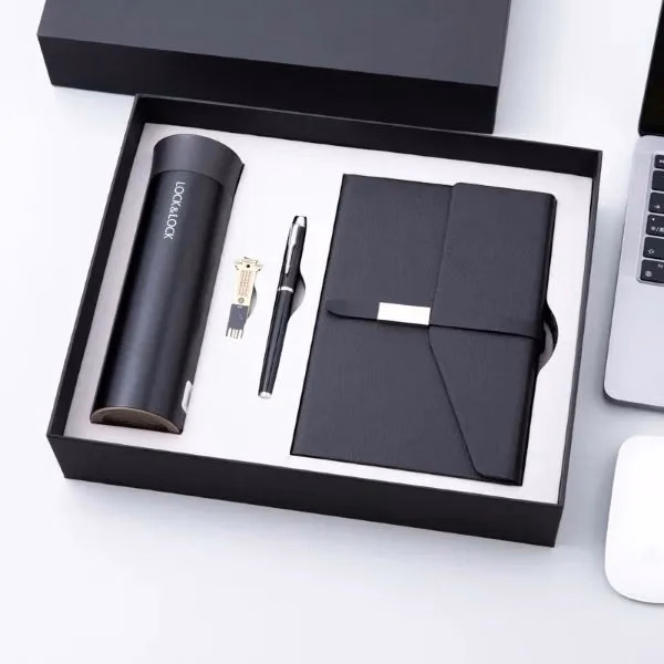 Custom Notebook Set with Pen and Thermos Cup