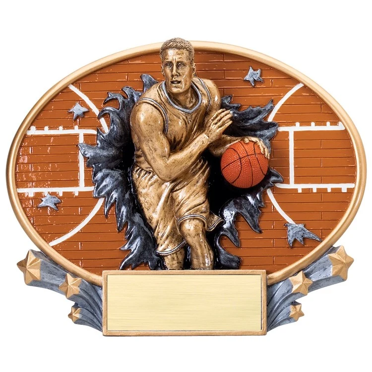Basketball Male Xplosion Oval Resin Award 1