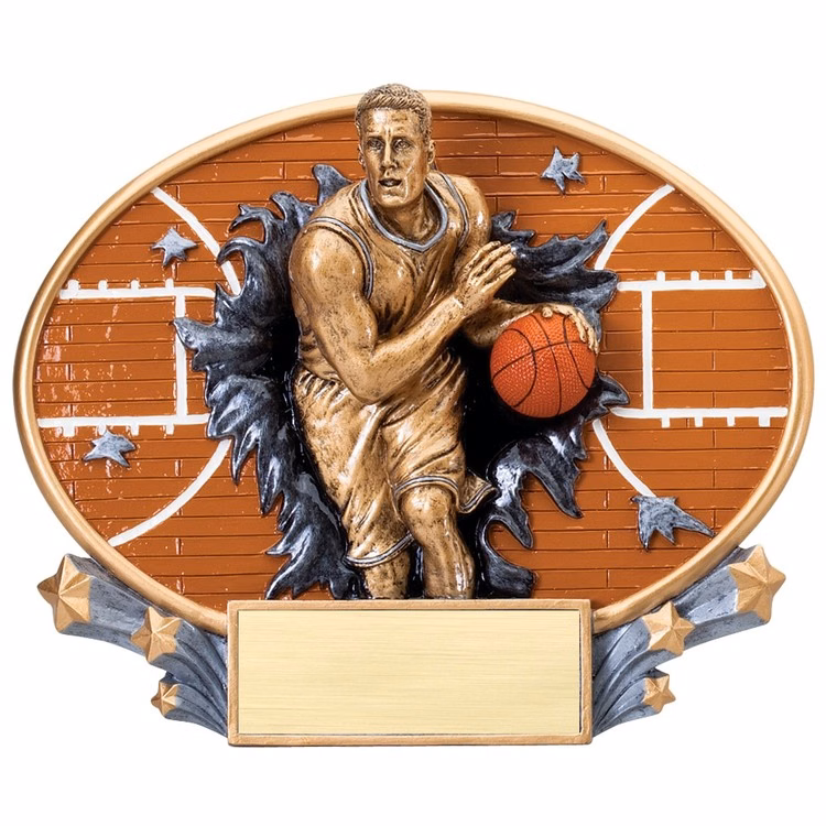 Basketball Male Xplosion Oval Resin Award