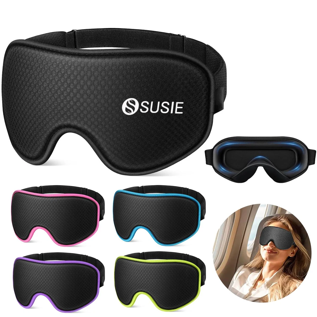 3D Contoured Blackout Sleep Mask 1