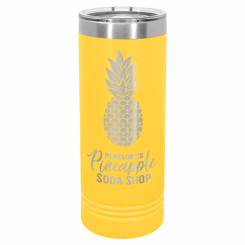 Polar Camel 22 oz. Yellow Skinny Tumbler with Slider Lid