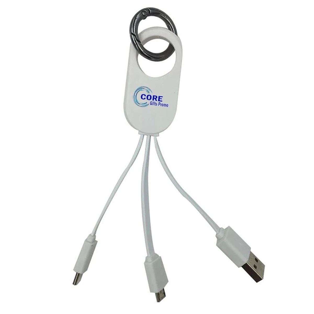 3-in-1 Charging Cable with Carabiner Clip 1