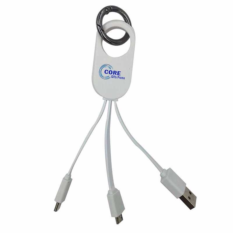 3-in-1 Charging Cable with Carabiner Clip