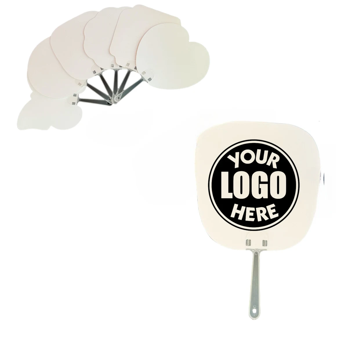 Blank Heat Transfer PET Plastic Fan Advertising Fan 1