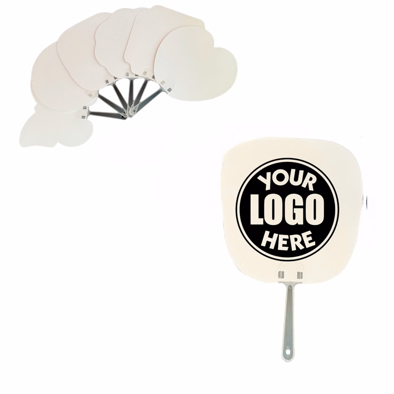 Blank Heat Transfer PET Plastic Fan Advertising Fan