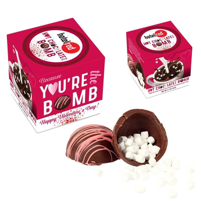 Hot Chocolate Bomb with Pink Drizzle 1