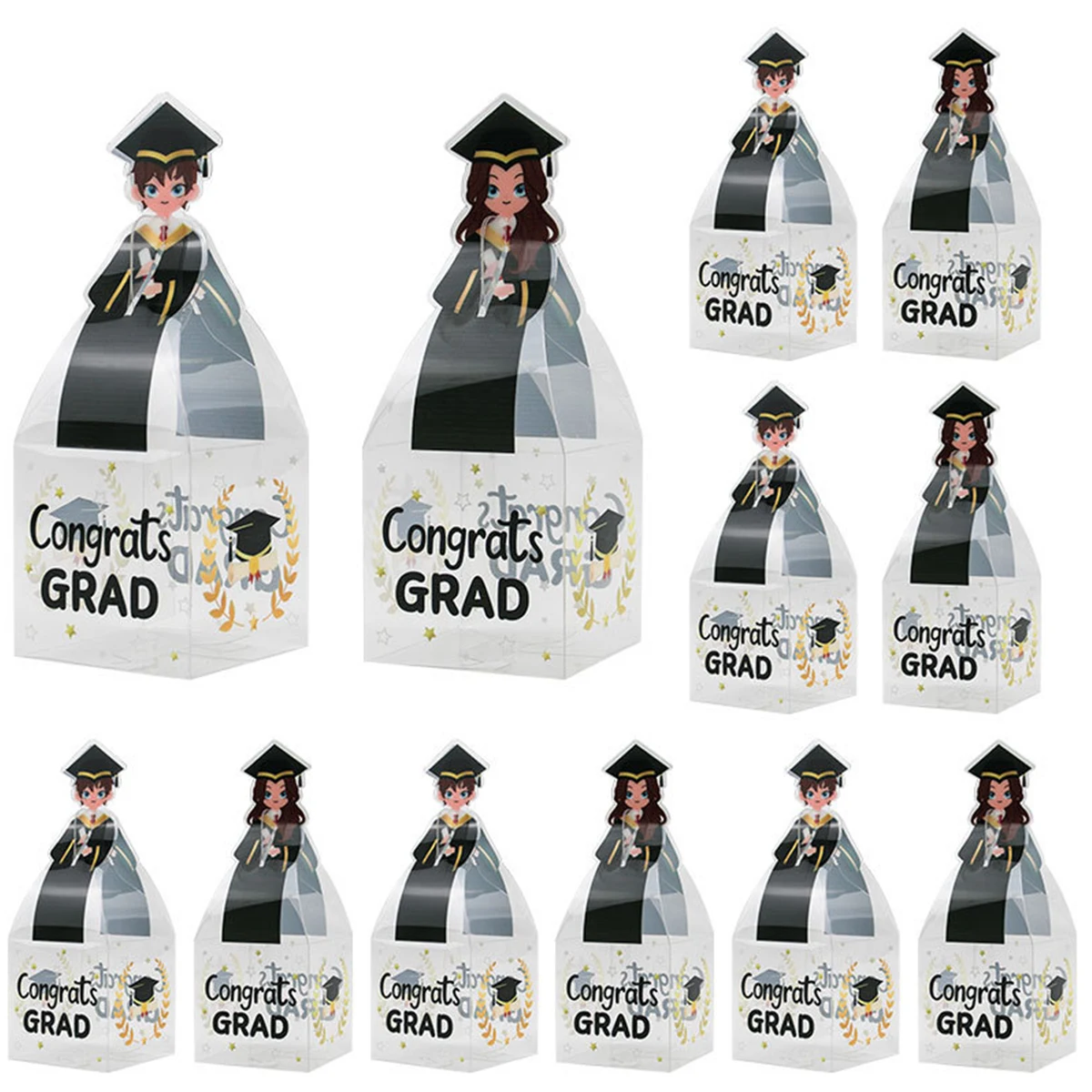 Custom Congrats Grad PVC Favor Boxes 1