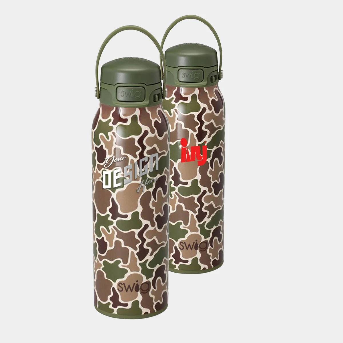 32 oz SWIG® Stainless Steel Insulated Hunting Camo EZ Fill Water Bottle, custom water bottle with logo imprint 1