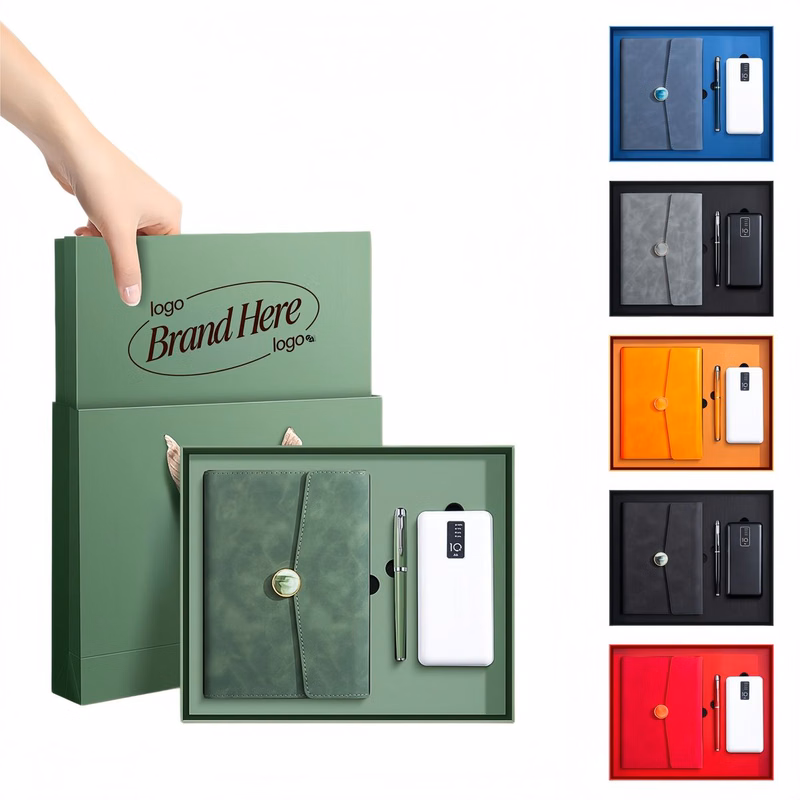 Gift Box Set With Notebook, Pen & Power Bank