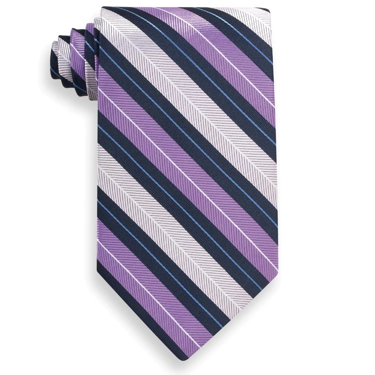 Mansfield Purple and Navy Blue Stripe Tie 1
