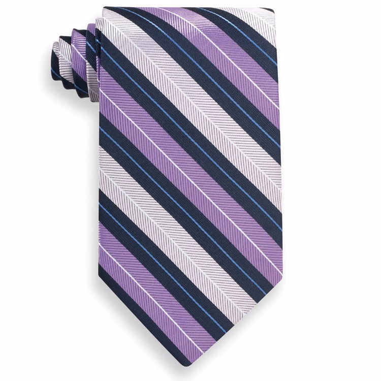 Mansfield Purple and Navy Blue Stripe Tie