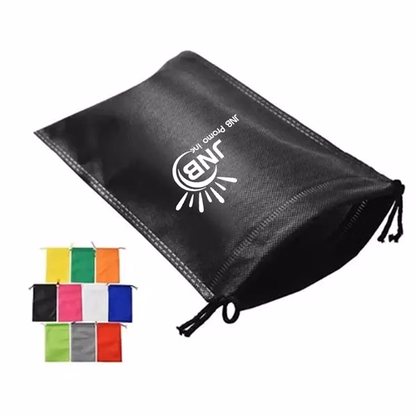 Stylish Black Non-woven Fabric Drawstring Bag