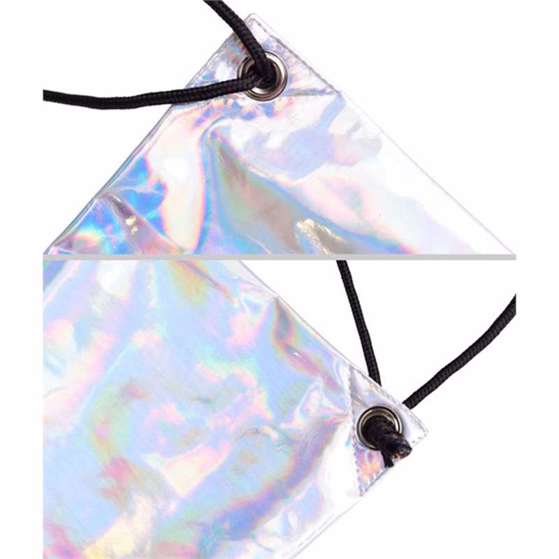 Laser Holographic Personality Shiny Reflective Drawstring