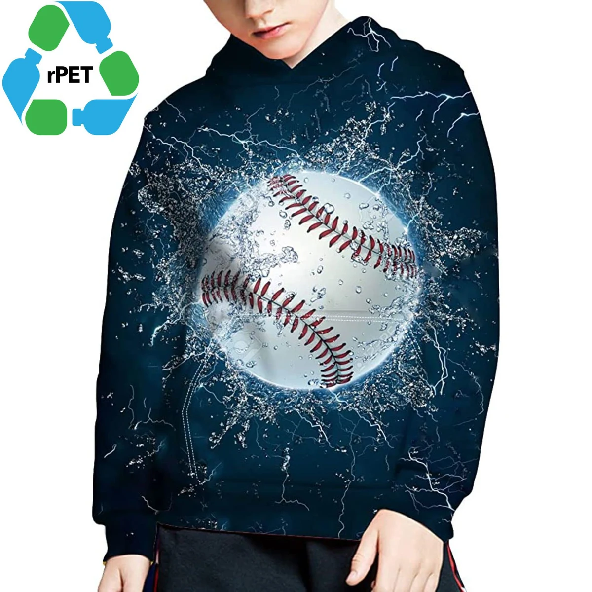 Youth rPET Recycled 100% Polyester Sublimation Performance Hoodie 1